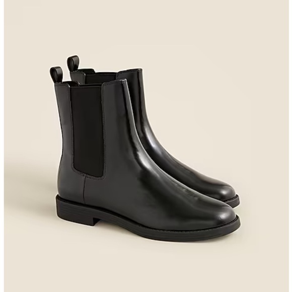 Jcrew Black Leather Chelsea Boots